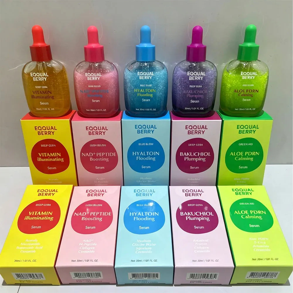EQQUALBERRY Bakuchiol Plumping Serum with Ceramide & Peptides Facial Serum 30ml Firming and Plumping Capsule Face Cream Korean S
