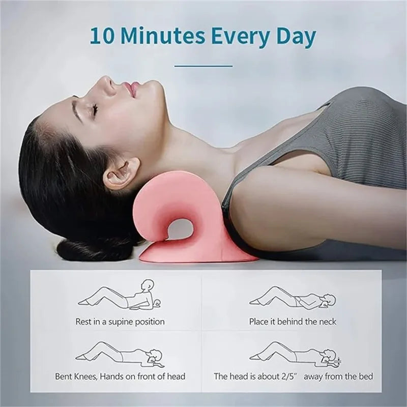Neck Shoulder Stretcher Relaxer Cervical Chiropractic Traction Device Pillow for Side Back Stomach Sleeper Remedial Pillows