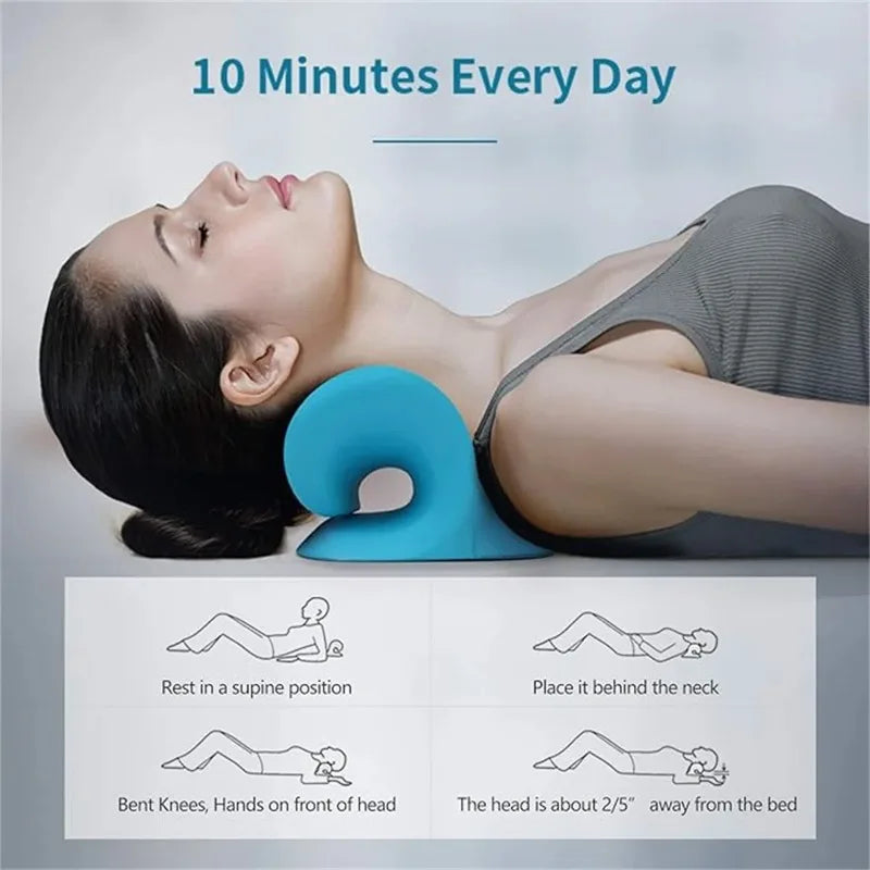 Neck Shoulder Stretcher Relaxer Cervical Chiropractic Traction Device Pillow for Side Back Stomach Sleeper Remedial Pillows