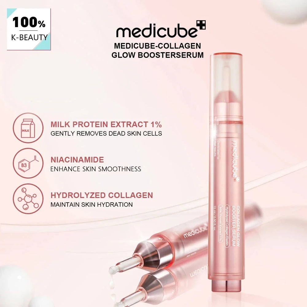 Medicube Collagen Glow Booster Serum 15ml,Smooth Texture & Quick Absorption,Hydrated Sensation,Korean Skincare,Korean Makeup