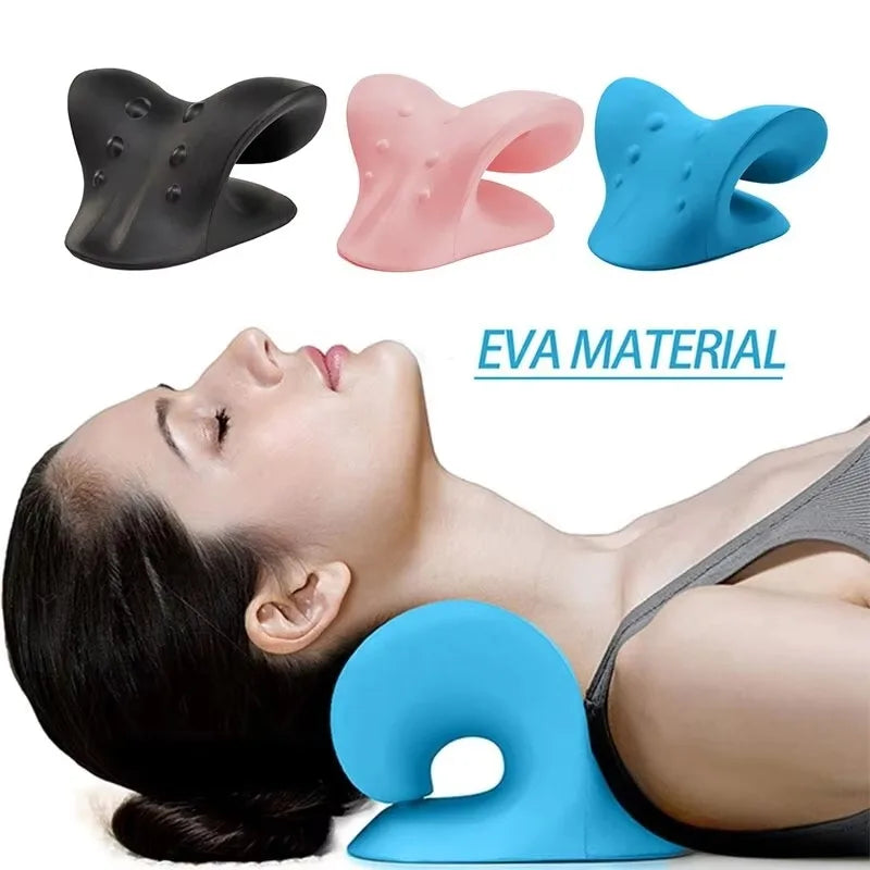 Neck Shoulder Stretcher Relaxer Cervical Chiropractic Traction Device Pillow for Side Back Stomach Sleeper Remedial Pillows
