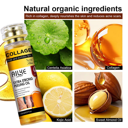 AILKE Collagen Extra Strong Peeling Oil, Whitening Skin, Exfoliating Solution for Face, Body, Hand, Feet, for All Skin Types