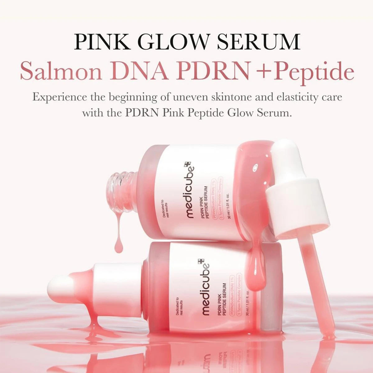 Medicube Salmon DNA PDRN Pink Peptide Serum,Smooth&Fast-Absorbing,Refreshing&Non-Sticky,Korean Skincare,K-Beauty,Korean Makeup