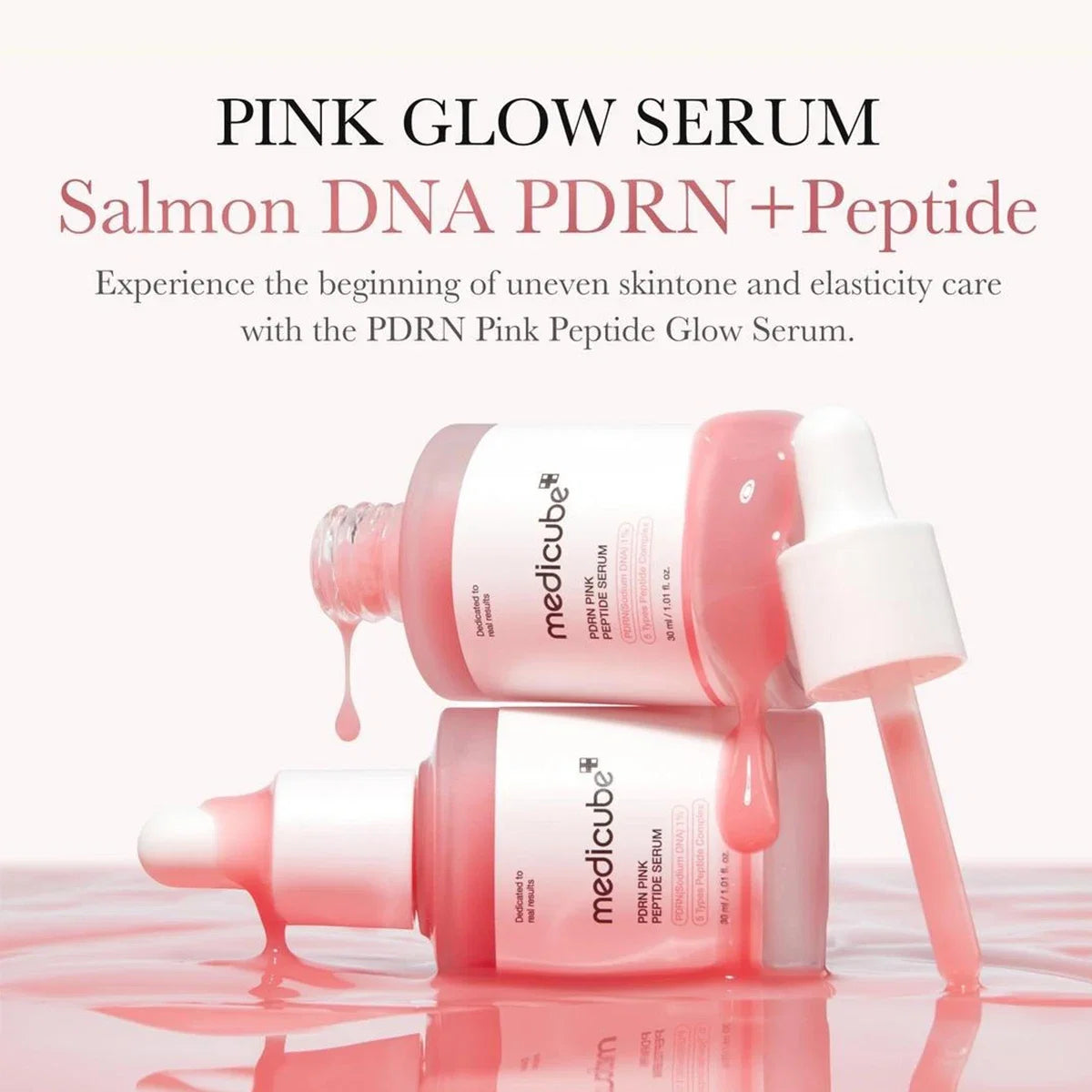 Medicube Salmon DNA PDRN Pink Peptide Serum,Smooth&Fast-Absorbing,Refreshing&Non-Sticky,Korean Skincare,K-Beauty,Korean Makeup