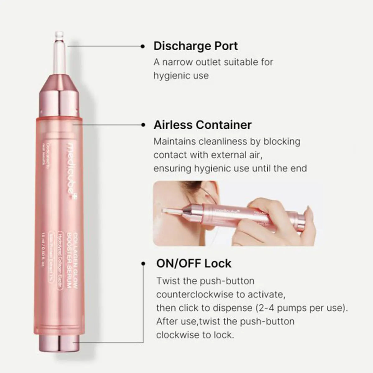 Medicube Collagen Glow Booster Serum 15ml,Smooth Texture & Quick Absorption,Hydrated Sensation,Korean Skincare,Korean Makeup