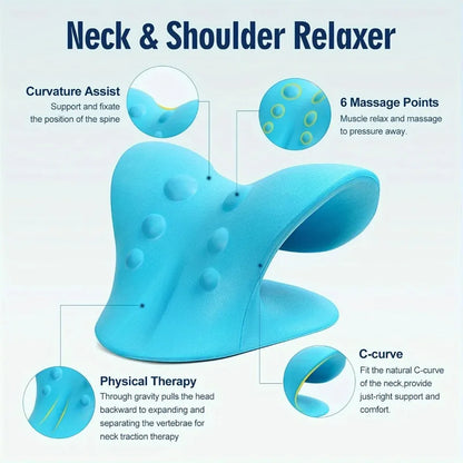 Neck Shoulder Stretcher Relaxer Cervical Chiropractic Traction Device Pillow for Side Back Stomach Sleeper Remedial Pillows