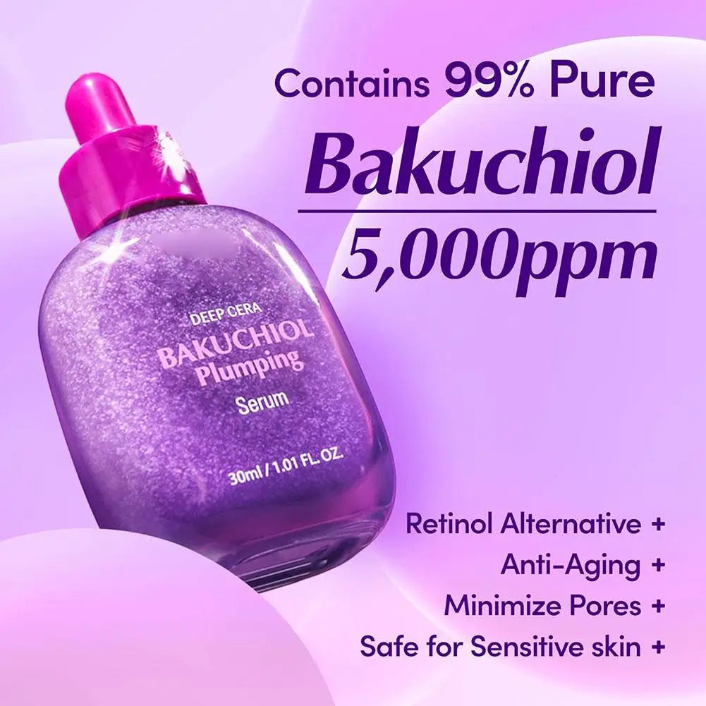 EQQUALBERRY Bakuchiol Plumping Serum with Ceramide & Peptides Facial Serum 30ml Firming and Plumping Capsule Face Cream Korean S