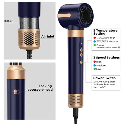 UKLISS Hair Dryer Brush 7 in 1, Air Styler Set with Curling Iron, Round Brush, Straightener for Women